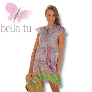 Bella Tu Palms Peasant Dress ** NWT